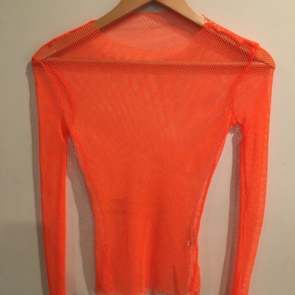 Orange fishnet top - Picture 2 of 2